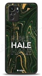 Dafoni Glossy Xiaomi Redmi Note 10 Kişiye Özel Simli Yeşil Mermer Kılıf - Dafoni