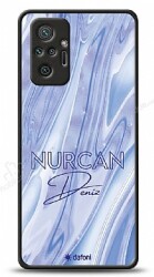Dafoni Glossy Xiaomi Redmi Note 10 Pro Kişiye Özel Simli Cornflower Mermer Kılıf - Dafoni