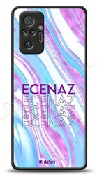 Dafoni Glossy Xiaomi Redmi Note 10 Pro Kişiye Özel Simli Rainbow Mermer Kılıf - Dafoni