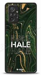 Dafoni Glossy Xiaomi Redmi Note 10 Pro Kişiye Özel Simli Yeşil Mermer Kılıf - Dafoni