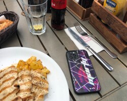 Dafoni Hologram iPhone 11 Pro Kişiye Özel İsimli Mor Çiçekler Kılıf - 4