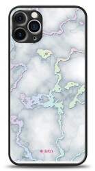 Dafoni Hologram iPhone 12 Pro 6.1 inç Beyaz Mermer Desenli Kılıf - Dafoni