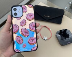 Dafoni Hologram iPhone 12 Pro 6.1 inç Pembe Donut Kılıf - 4