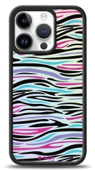 Dafoni Hologram iPhone 13 Pro Max Renkli Zebra Kılıf - Dafoni