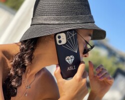 Dafoni Hologram iPhone 14 Pro Kişiye Özel isimli Diamond Kılıf - 4