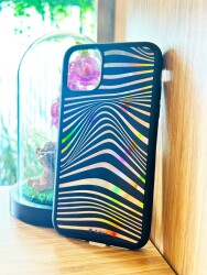 Dafoni Hologram iPhone 14 Pro Siyah Çizgili Kılıf - 2