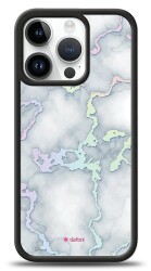 Dafoni Hologram iPhone 15 Pro Beyaz Mermer Desenli Kılıf - Dafoni