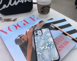 Dafoni Hologram iPhone 15 Pro Beyaz Mermer Desenli Kılıf - 5