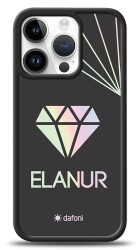 Dafoni Hologram iPhone 15 Pro Kişiye Özel isimli Diamond Kılıf - Dafoni