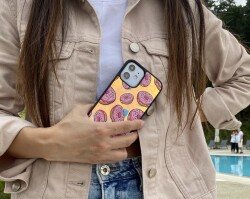 Dafoni Hologram iPhone X Pembe Donut Kılıf - 5
