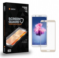 Dafoni Huawei P Smart Tempered Glass Premium Full Gold Cam Ekran Koruyucu - Dafoni