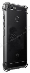 Dafoni Hummer Huawei P Smart Ultra Koruma Silikon Kenarlı Şeffaf Kılıf - Dafoni