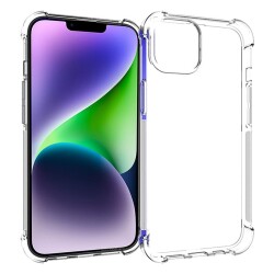 Dafoni Hummer iPhone 14 Plus Ultra Koruma Silikon Kenarlı Şeffaf Kılıf - Dafoni