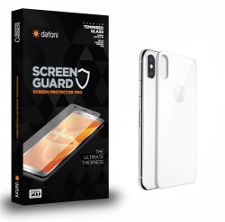 Dafoni iPhone X / XS Premium Beyaz Arka Cam Gövde Koruyucu - Dafoni