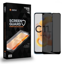Dafoni Realme C11 2021 Full Privacy Tempered Glass Premium Cam Ekran Koruyucu - Dafoni