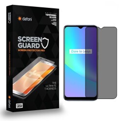 Dafoni Realme C25 Full Privacy Tempered Glass Premium Cam Ekran Koruyucu - Dafoni