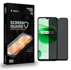 Dafoni Realme C35 Full Privacy Tempered Glass Premium Cam Ekran Koruyucu - Dafoni