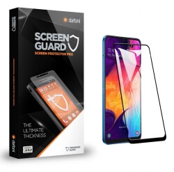 Dafoni Samsung Galaxy A30 / A50 Tempered Glass Premium Siyah Full Cam Ekran Koruyucu - Dafoni