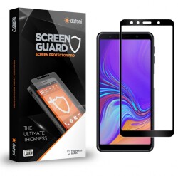 Dafoni Samsung Galaxy A7 2018 Tempered Glass Premium Full Siyah Cam Ekran Koruyucu - Dafoni