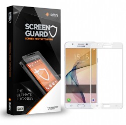 Dafoni Samsung Galaxy J5 Prime Tempered Glass Premium Beyaz Full Cam Ekran Koruyucu - Dafoni