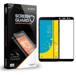 Dafoni Samsung Galaxy J6 Plus Tempered Glass Premium Full Siyah Cam Ekran Koruyucu - Dafoni