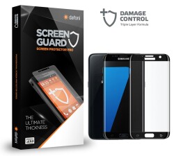 Dafoni Samsung Galaxy S7 Edge Curve Darbe Emici Siyah Ön+Arka Ekran Koruyucu Film - Dafoni
