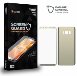 Dafoni Samsung Galaxy S8 Plus Curve Darbe Emici Gold Ön+Arka Ekran Koruyucu Film - Dafoni