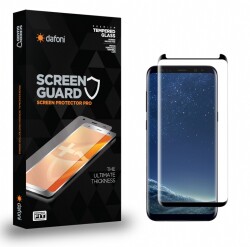 Dafoni Samsung Galaxy S8 Plus Tempered Glass Premium Siyah Curve Cam Ekran Koruyucu - Dafoni
