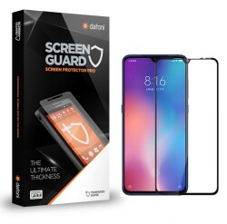 Dafoni Xiaomi Mi 9 Lite Tempered Glass Premium Full Siyah Cam Ekran Koruyucu - Dafoni