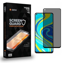 Dafoni Xiaomi Redmi Note 9 Full Privacy Tempered Glass Premium Cam Ekran Koruyucu - Dafoni