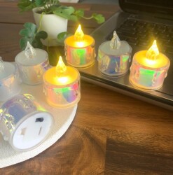 Dekoratif Hologramlı Pilli Mini Mum - MCH