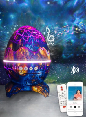 Dinozor Yumurtası Galaxy Projektör Gökyüzü Projeksiyon Gece Lambası Bluetooth Hoparlör - 2