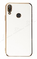 Eiroo Borderline Huawei Y7 2019 Kamera Korumalı Beyaz Silikon Kılıf - Eiroo