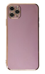 Eiroo Borderline iPhone 11 Pro Max Kamera Korumalı Mor Silikon Kılıf - 1
