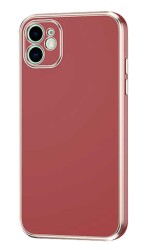Eiroo Borderline iPhone 12 Kamera Korumalı Kırmızı Silikon Kılıf - Eiroo