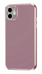 Eiroo Borderline iPhone 12 Kamera Korumalı Mor Silikon Kılıf - Eiroo