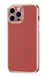 Eiroo Borderline iPhone 12 Pro Kamera Korumalı Kırmızı Silikon Kılıf - 1