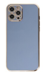 Eiroo Borderline iPhone 12 Pro Max Kamera Korumalı Mavi Silikon Kılıf - 1