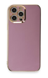 Eiroo Borderline iPhone 12 Pro Max Kamera Korumalı Mor Silikon Kılıf - 1