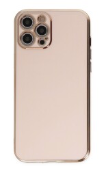 Eiroo Borderline iPhone 12 Pro Max Kamera Korumalı Pembe Silikon Kılıf - 1