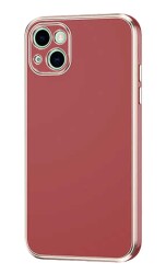 Eiroo Borderline iPhone 14 Plus Kamera Korumalı Kırmızı Silikon Kılıf - Eiroo