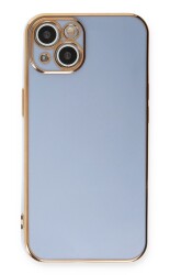 Eiroo Borderline iPhone 14 Plus Kamera Korumalı Mavi Silikon Kılıf - Eiroo