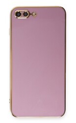 Eiroo Borderline iPhone 7 Plus / 8 Plus Kamera Korumalı Mor Silikon Kılıf - Eiroo