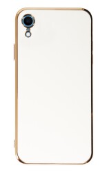 Eiroo Borderline iPhone XR Kamera Korumalı Beyaz Silikon Kılıf - 1