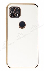 Eiroo Borderline Oppo A15 / A15s Kamera Korumalı Beyaz Silikon Kılıf - Eiroo