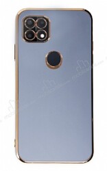 Eiroo Borderline Oppo A15 / A15s Kamera Korumalı Mavi Silikon Kılıf - Eiroo