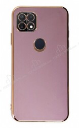 Eiroo Borderline Oppo A15 / A15s Kamera Korumalı Mor Silikon Kılıf - Eiroo