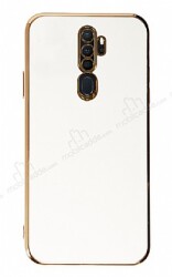 Eiroo Borderline Oppo A5 2020 / A9 2020 Kamera Korumalı Beyaz Silikon Kılıf - Eiroo