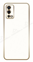 Eiroo Borderline Oppo A55 Kamera Korumalı Beyaz Silikon Kılıf - Eiroo