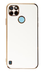 Eiroo Borderline Realme C21Y Kamera Korumalı Beyaz Silikon Kılıf - Eiroo